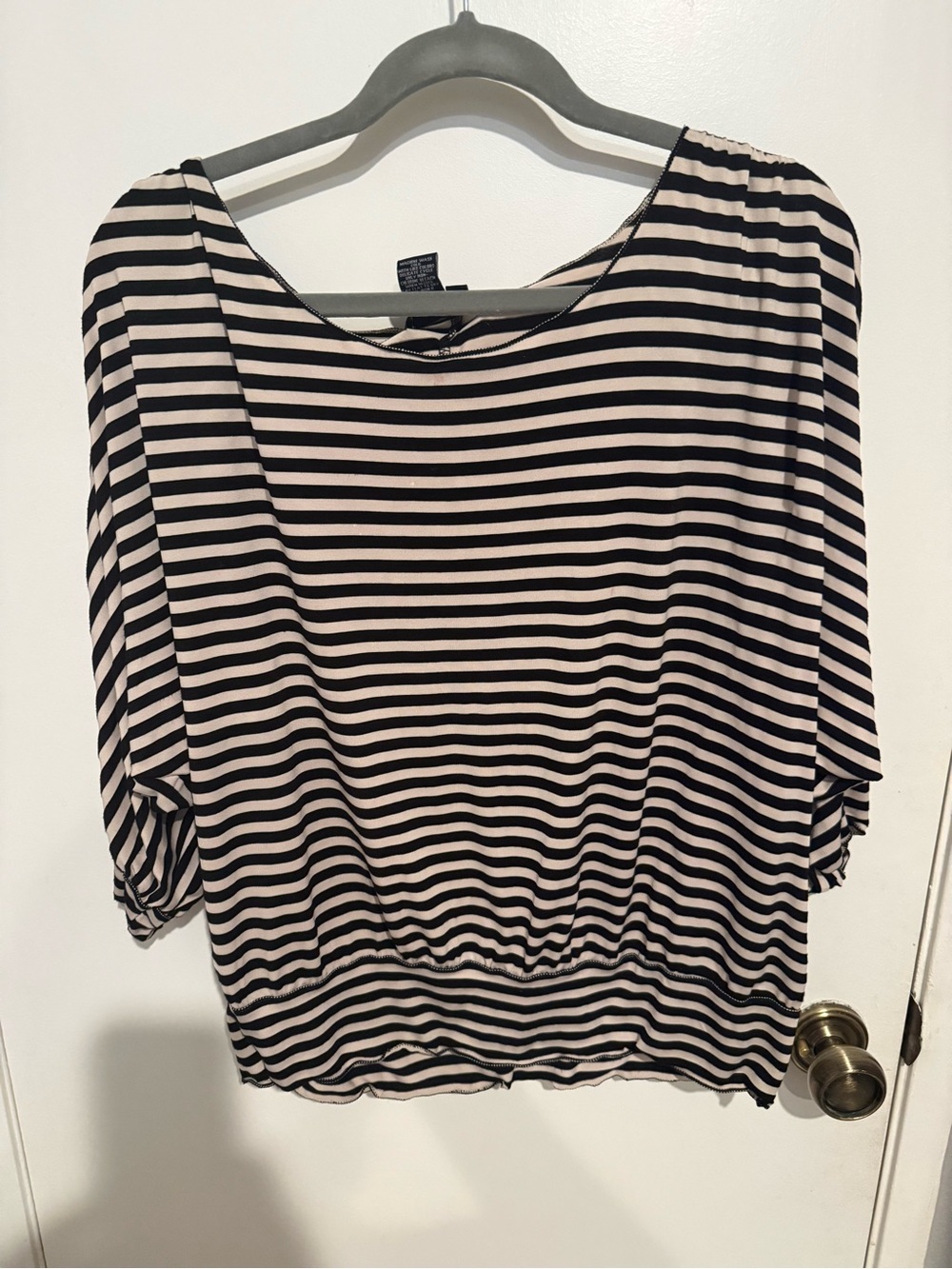 Max Edition Black and Cream Striped Dolman Tunic